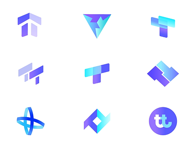 TT Logo Exploration abstract arrow block blockchain blue branding colorful creative design flat gradient graphic design icon latest logo t tt typography vector web