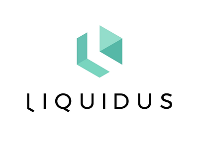 Liquidus Logo abstract blockchain box branding clean creative design flat graphic design l liquid logo stock typography