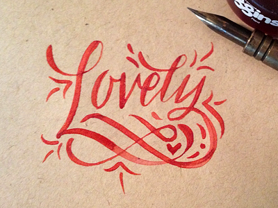 Lovely calligraphy flourish handletting heart ink lettering love pen round hand roundhand typography
