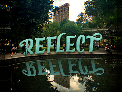 LB&L •|004|• Reflect brush lettering calligraphy hand handlettering little bits and letters new york city nyc type