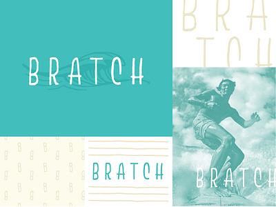 Bratch Brand branding casual concepts hand lettering illustration lettering logo pattern surf wave