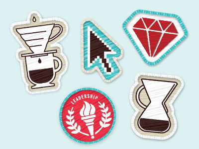 Coffee Patches arrow badge coffee cursor diamond patch pixel ruby