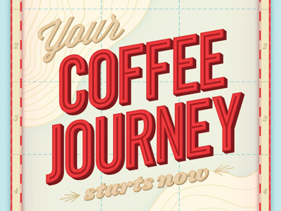 Coffee Card | WIP caffiene coffee craft coffee explore journey map topography typography