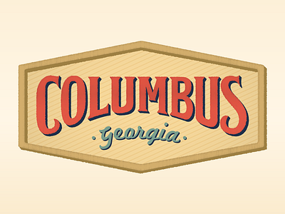 Columbus Logo V1 badge branding columbus critique ga georgia hand lettering logo logotype typography vintage