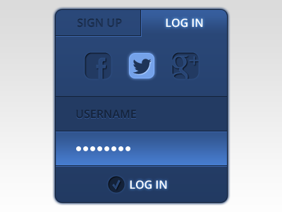 Login Widget UI facebook gmail google in interface log log in pixel sign sign up twitter ui user ux