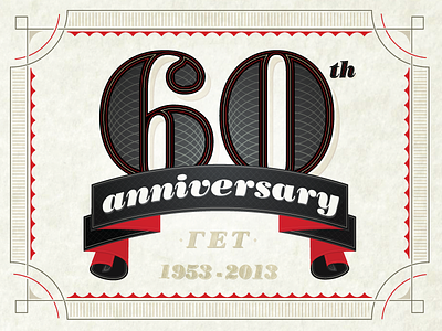 60th Anniversary anniversary cover get lettering magazine newsletter printing ribbons sixty texture typography years