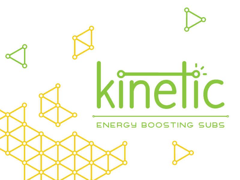 Kinetic | Energy Boosting Subs energy geometry gif green kinetic logo logotype packaging sandwich yellow