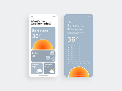 Minimal Weather App app branding design figma graphic graphic design illustration ui vector weather weather app weekly warm up