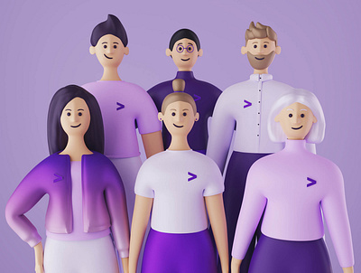 Accenture Characters 3d advertising branding character design illustration