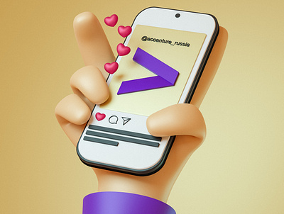 Accenture in Instagram 3d advertising graphic design illustration