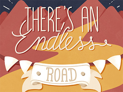 Lettering project - 03 handmade handmade font landscape lettering road type typography way