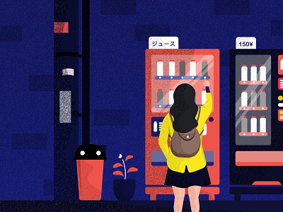 Vending Machine girl illustration japan soft drink vector vending machine