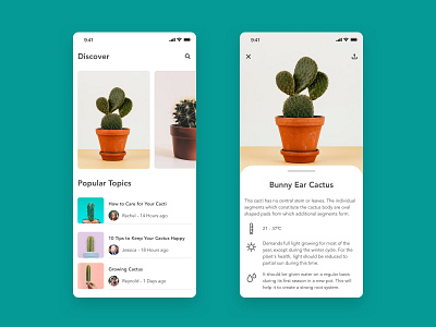 Cactus Pocket Book book cactus ios mobile app design plant pocket product design ui user experience user interface ux