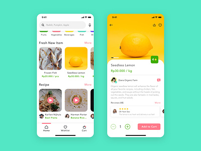 Red Radish - Groceries Shopping App cooking food groceries grocery grocery app ios product design product details recipes shopping ui ux