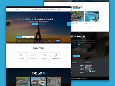 TNT - Tour And Travel Template PSD Freebie booking bootstrap design download free freebie hotel html psd real estate tours travel
