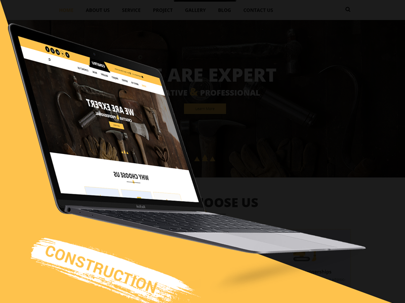 Constru - Construction PSD Template Design ux ui psd builder design