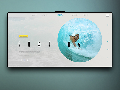 Surfing Home Page 3d branding design labels logo ui ux vector