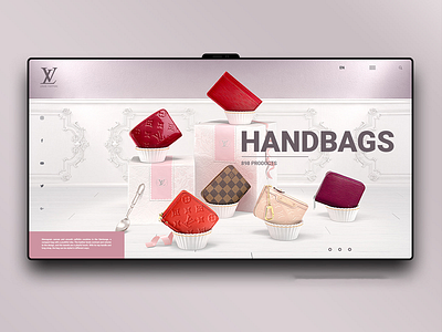 L V Hand Bags Home Page 3d branding design illustration labels logo ui ux