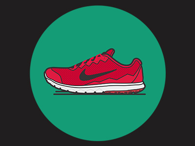 Red Nike Shoe illustration illustrator lines nike thick vector