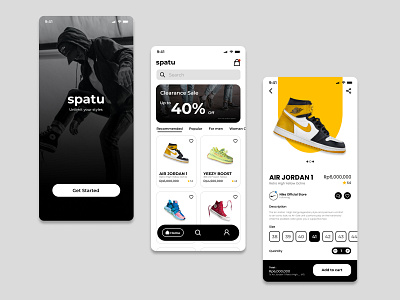 spatu - Fashion Apps Design apps creative design fashion interface minimalist mobile product shoes sneakers ui ux