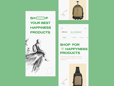 Ecommerce : Aroz Shop App Design bag shop app clean cloth app design ecommerce ecommerce app lightdesign minimal mobile personal shop app shop store top treading trean ui8 uix ux