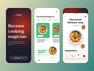 Cooking Magician Mobile App app branding clean design lightdesign mobile mobile app design mobileapp ui ux
