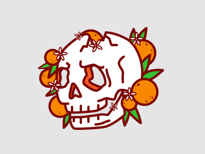 Orange you glad I drew a skull illustration orange oranges shirt design skull vector wip