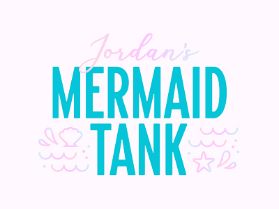 Mermaid Tank 1 beach gradient iridescent logo mermaid ocean shell splash star starfish tank underwater water waves