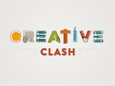 Creative Clash Time! card game creative clash details illustration logo