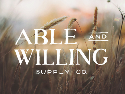 Able + Willing handlettering logo type