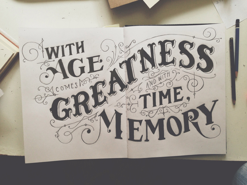 Victorian Exploration handlettering type typography sketch