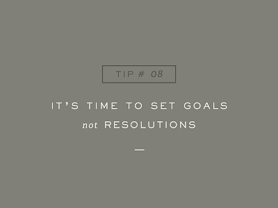 Goals over Resolutions blog type typography