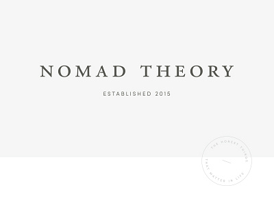 Nomad Theory badge clean custom logo serif simple typography