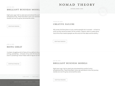 Nomad Theory Full clean minimal simple ui ux whitespace