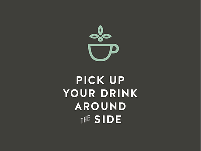 Pick It Up branding coffee icon signage type