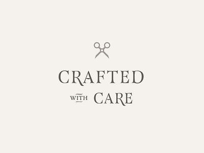 Crafted with Care custom type icon packaging sticker typography