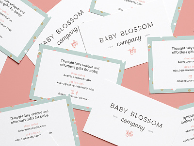 Baby Blossom Company Cards 🎉 branding bright business card feminine