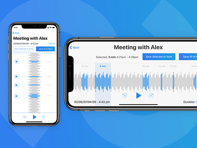 Audio Recording Interface audio audio app audio player audio recording equaliser interaction design ios note app notes srm srm routine user experience user interface