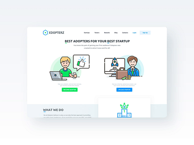 Edopterz Landing landing landing page landing page design qa streamline illustrations testing ui web design webapp