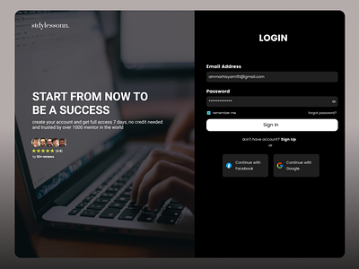 Website Login Page - Stdylessonn