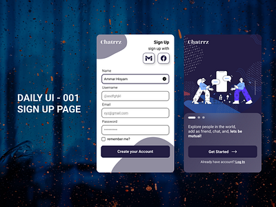 Daily UI Challenge - 001 - Sign Up Page design graphic design loginapp mobileapp ui uidesigner