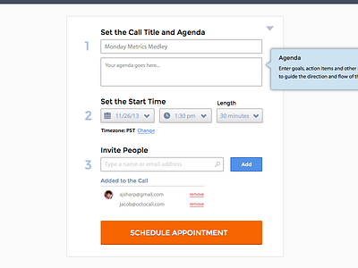 Scheduler w/ Agenda forms web