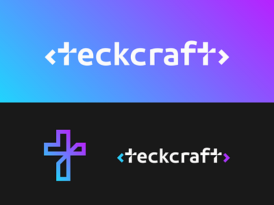 Teckcraft Logo Project branding business code coding gradient logo logomaker technology website