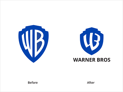 Warner Bros logo redesign concept entertainment film logo logodesign logomaker monogram movie redesign shield warner bros