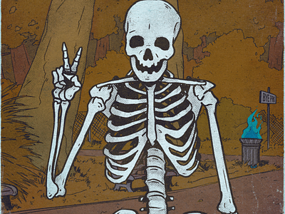 Jacky darkness dribbbleweeklywarmup fun helloween illustration monster park scary skeleton skull