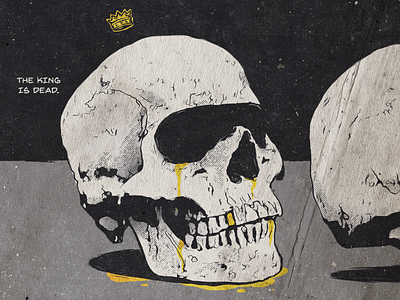 The King crown dribbbleweeklywarmup gold king scared scary skull space