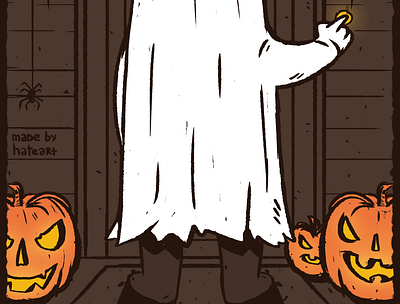 Ghost candy dribbbleweeklywarmup ghost helloween pumkin spider story