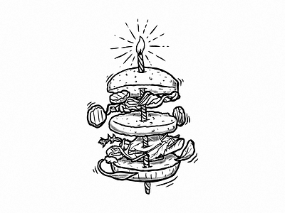 Billy anniversary birthday burger fast food food grunge illustration print tshirt