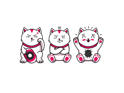 Akito animal anime cat character fun happy illustration japan kawai kitty maneki neko sushi