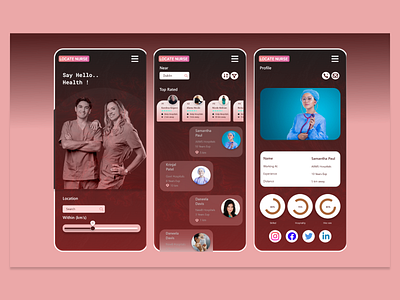 Locate Nurse App UI app design icon logo ui